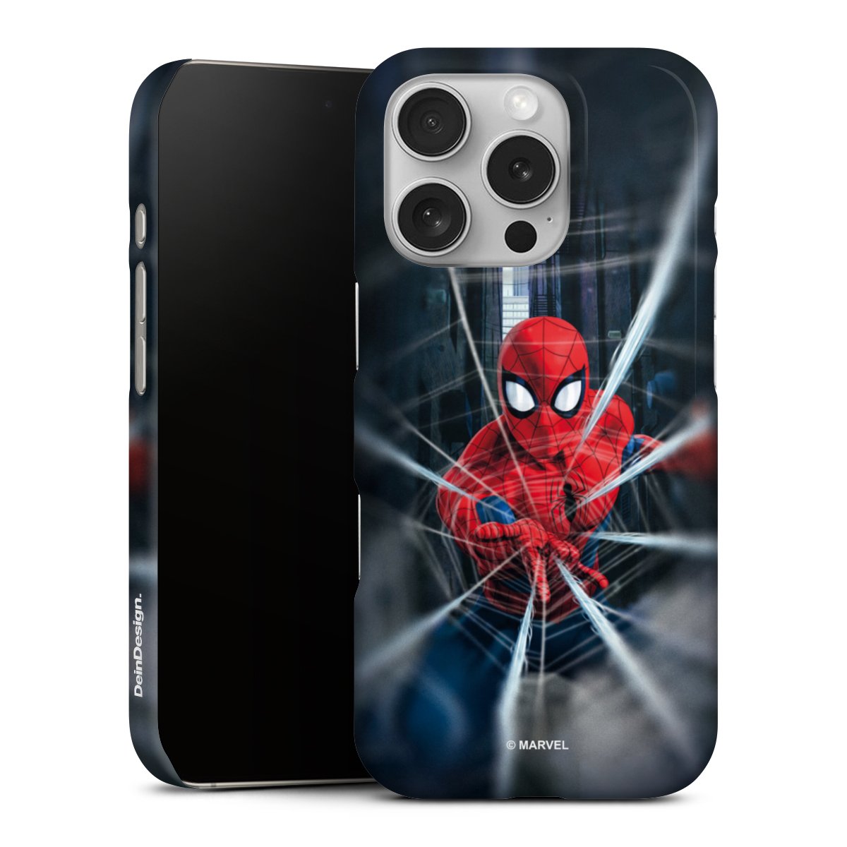 iPhone 16 Pro Handy Premium Case Smartphone Handyhülle Schutzhülle glänzend Marvel Spiderman Kinofilm Premium Case