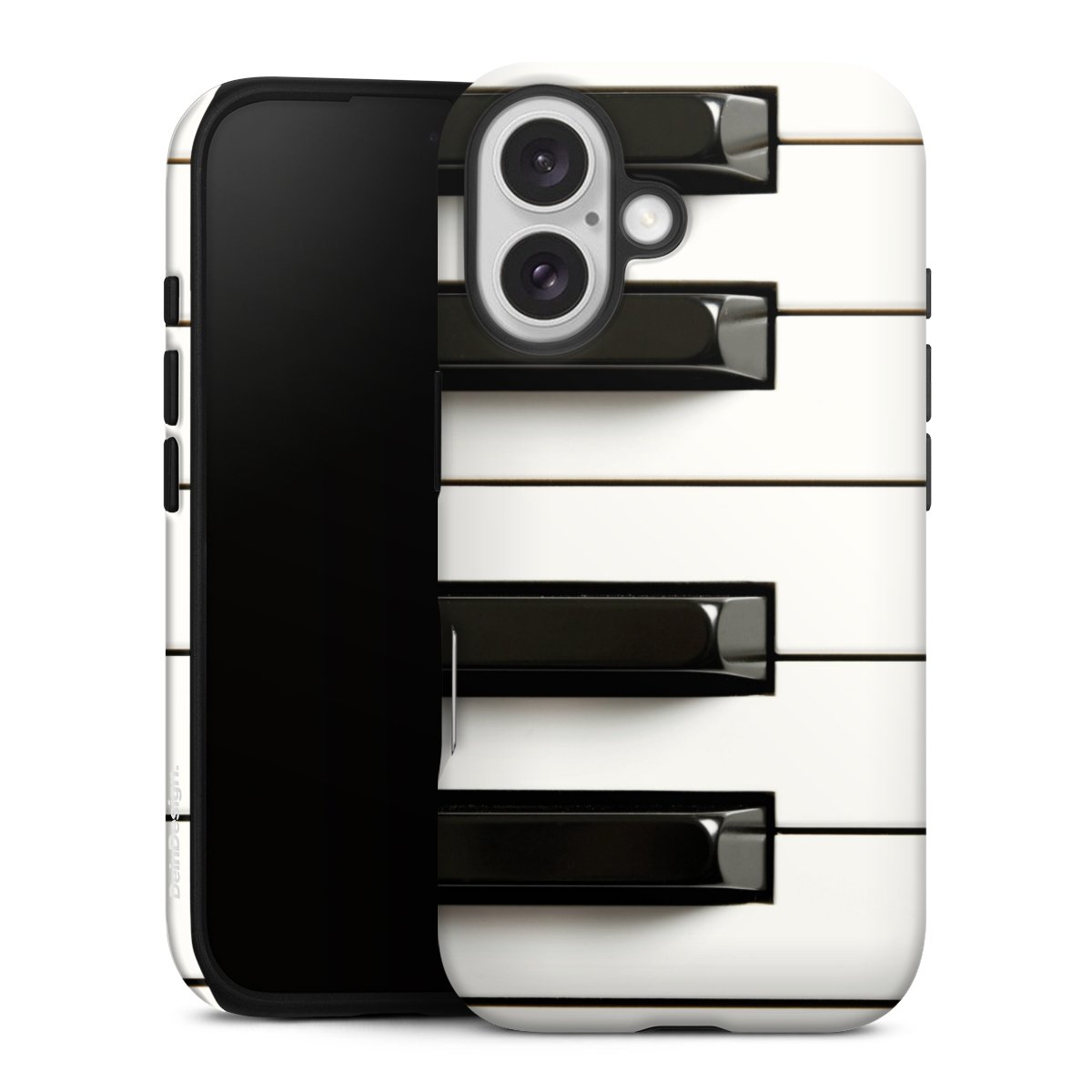 iPhone 16 Handy Panzer Handyhülle robuste Outdoor Hülle Schutzhülle matt Music Piano Klavier Tough Case