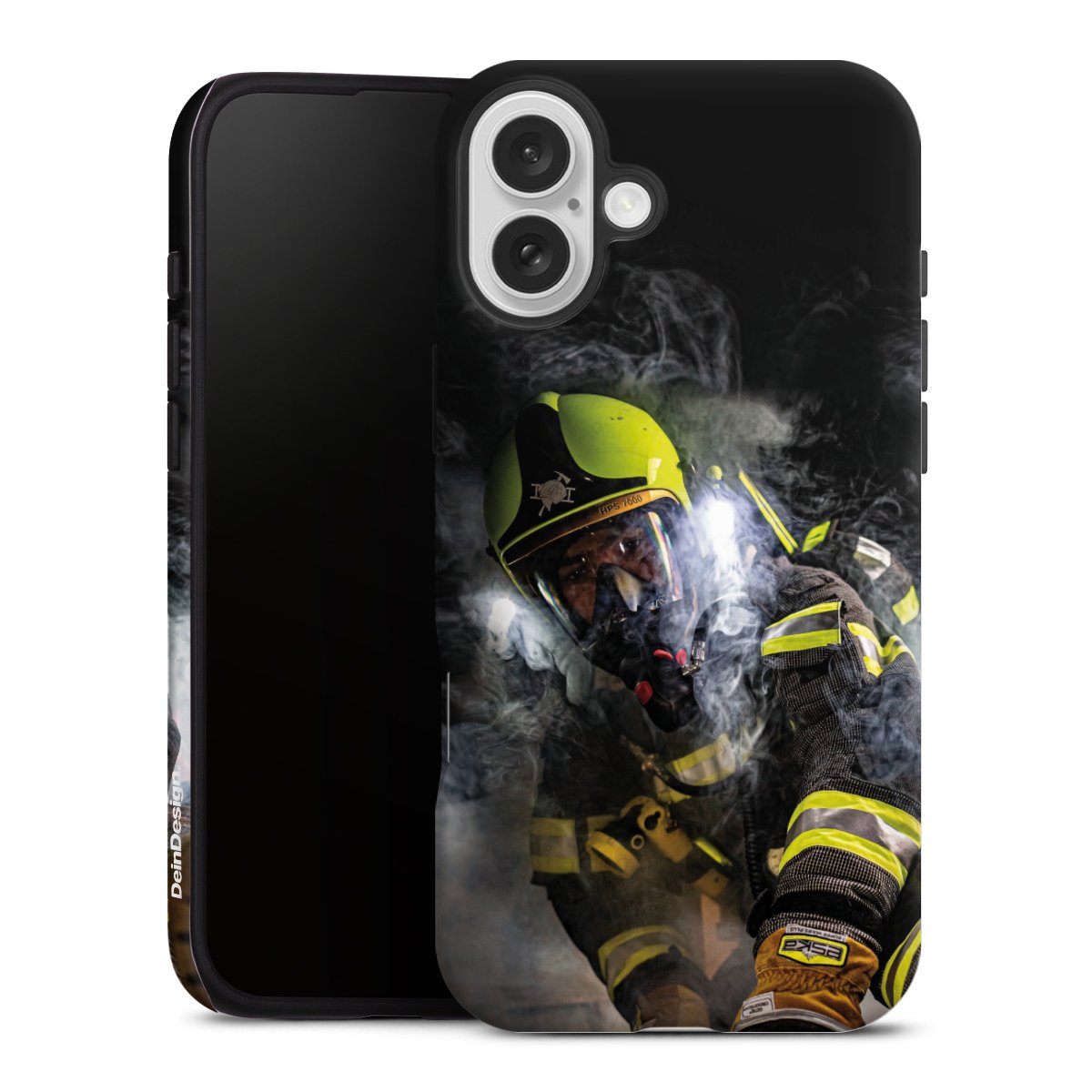 iPhone 16 Plus Handy Panzer Handyhülle robuste Outdoor Hülle Schutzhülle matt Fire Fire Fighter Fire Fighters Tough Case