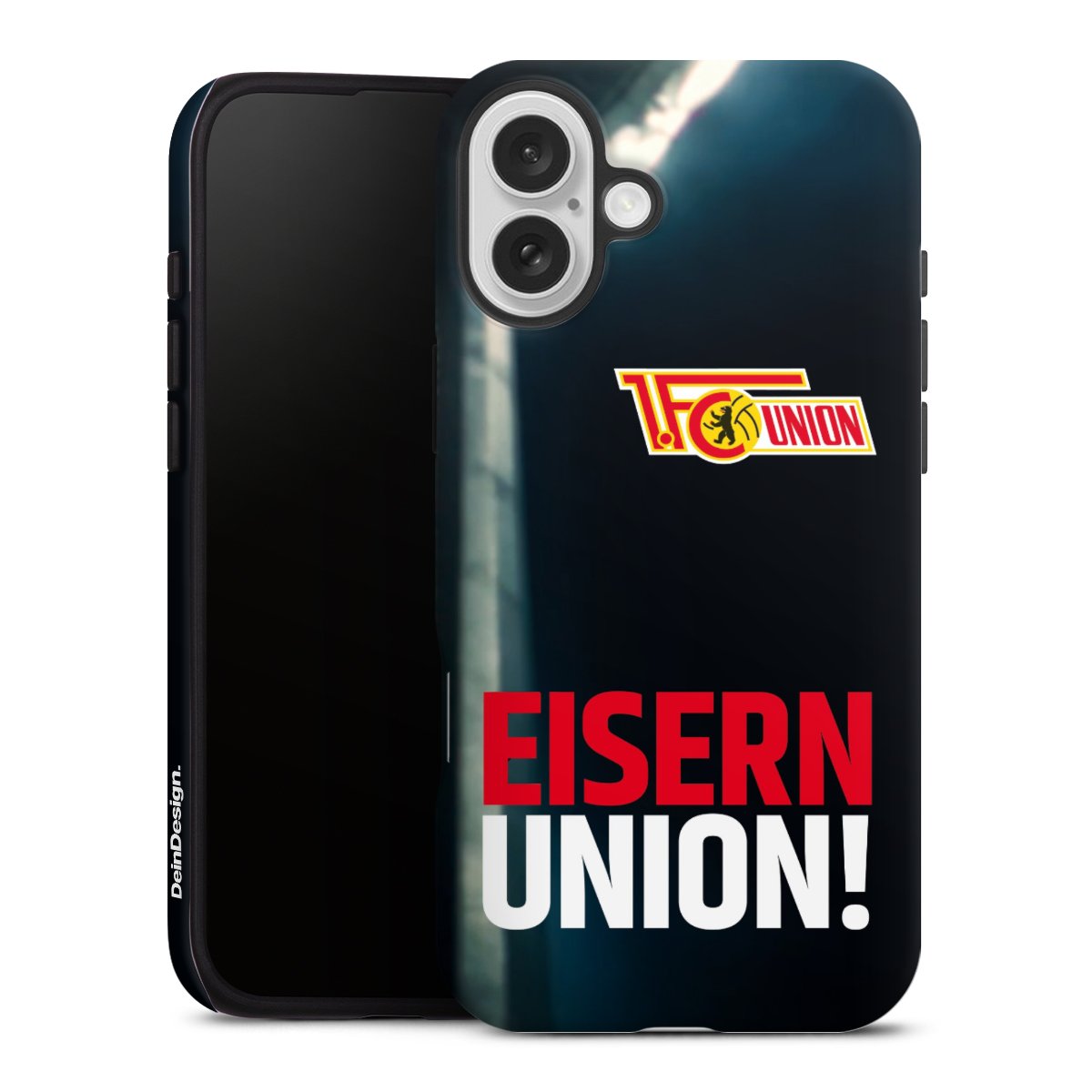 iPhone 16 Plus Handy Panzer Handyhülle robuste Outdoor Hülle Schutzhülle matt Soccer 1. Fc Union Berlin Merchandise Tough Case