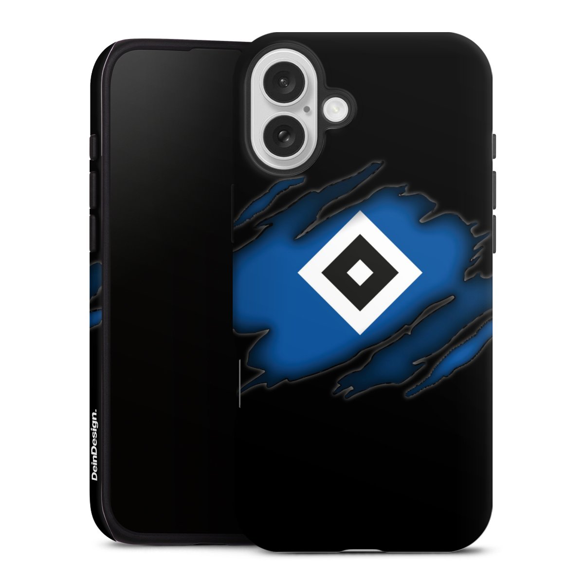 iPhone 16 Plus Handy Panzer Handyhülle robuste Outdoor Hülle Schutzhülle matt Hsv Official Licensed Product Hamburger Sv Tough Case