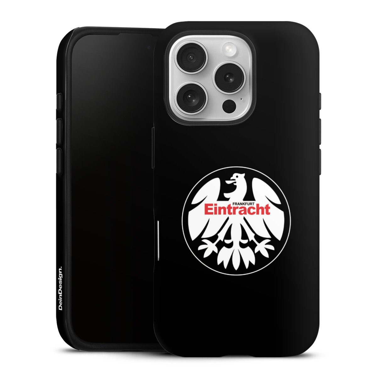 iPhone 16 Pro Handy Panzer Handyhülle robuste Outdoor Hülle Schutzhülle matt Official Licensed Product Sge Eintracht Frankfurt Tough Case