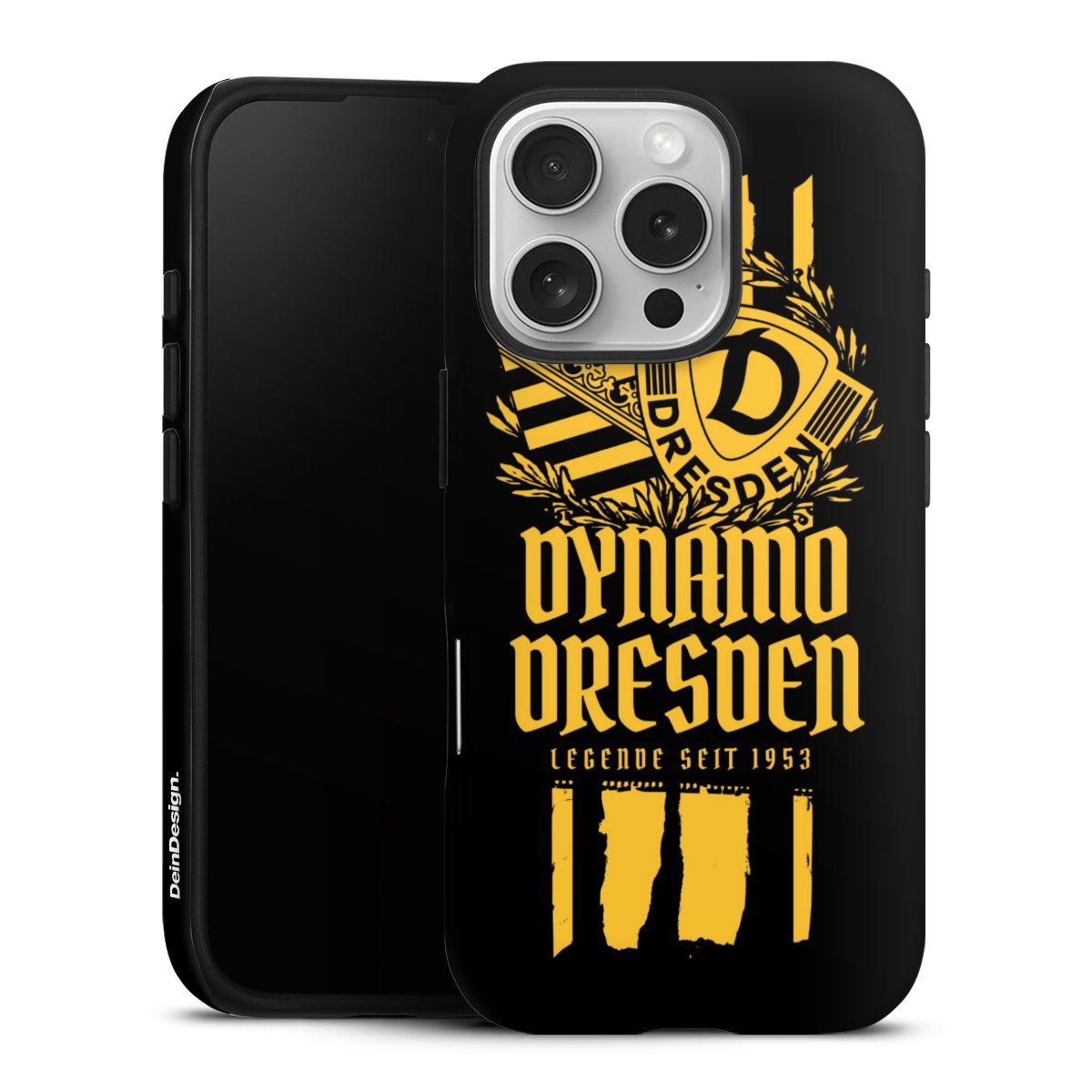 iPhone 16 Pro Handy Panzer Handyhülle robuste Outdoor Hülle Schutzhülle matt Sgd Statement Sg Dynamo Dresden Tough Case