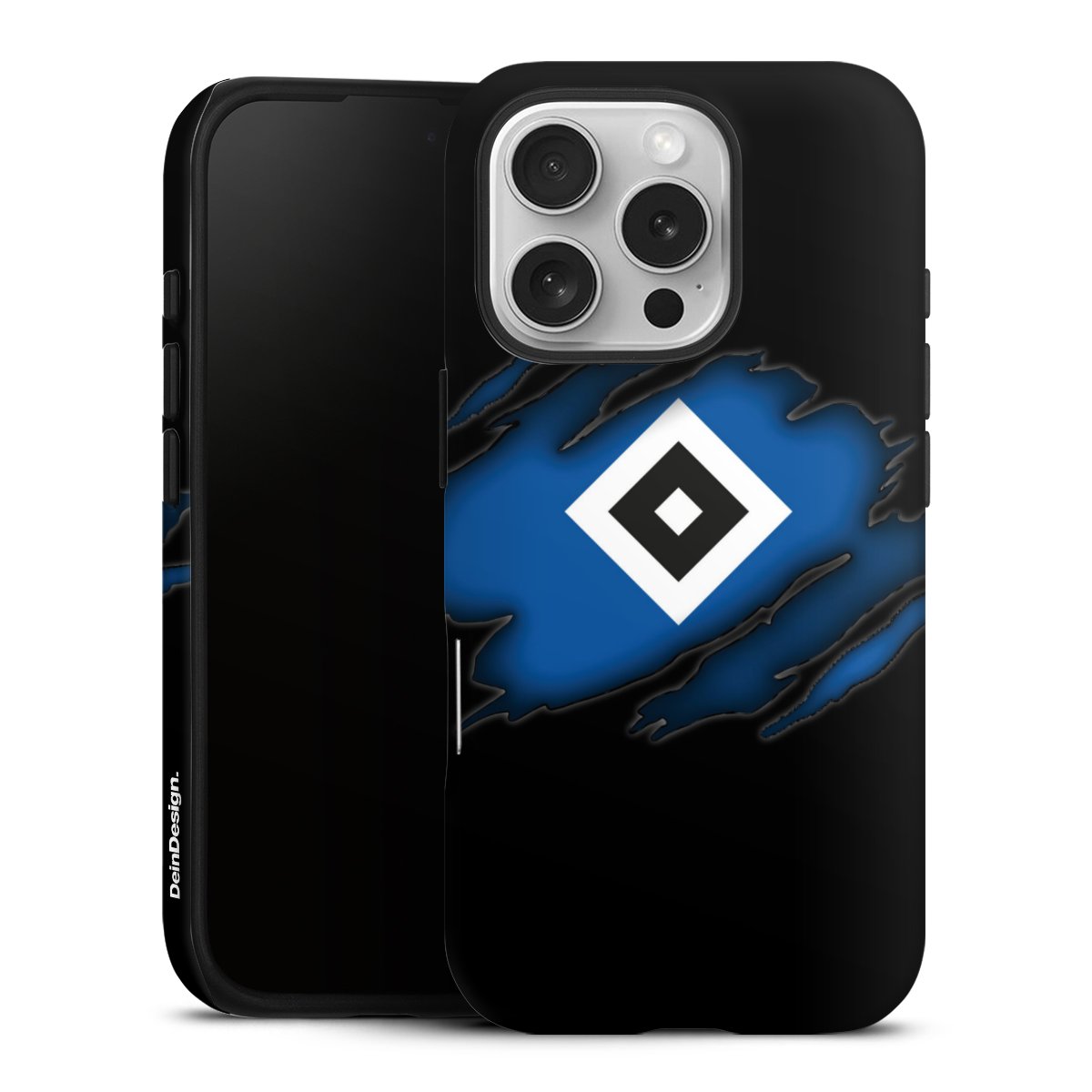iPhone 16 Pro Handy Panzer Handyhülle robuste Outdoor Hülle Schutzhülle matt Official Licensed Product Hsv Hamburger Sv Tough Case