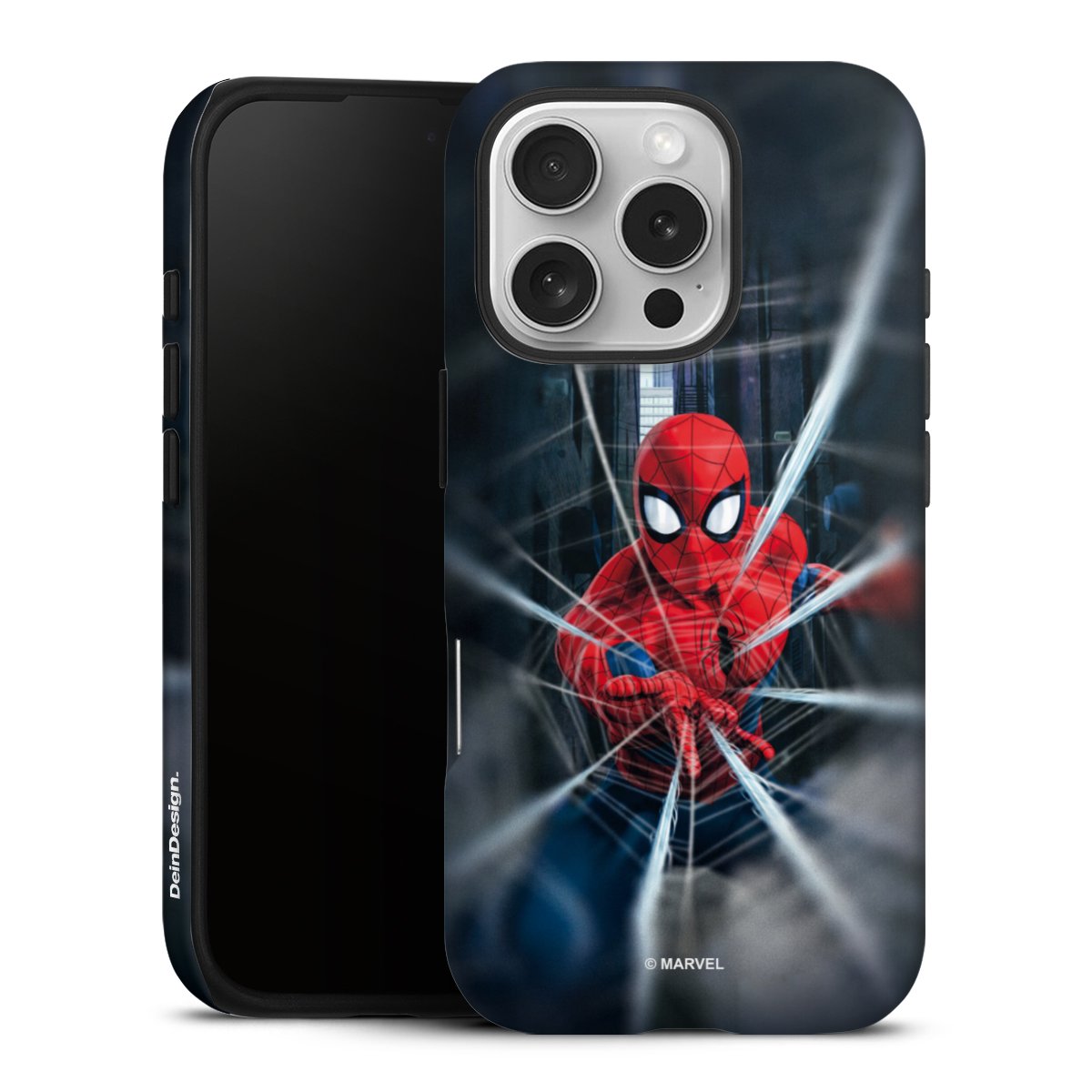 iPhone 16 Pro Handy Panzer Handyhülle robuste Outdoor Hülle Schutzhülle matt Spiderman Kinofilm Marvel Tough Case