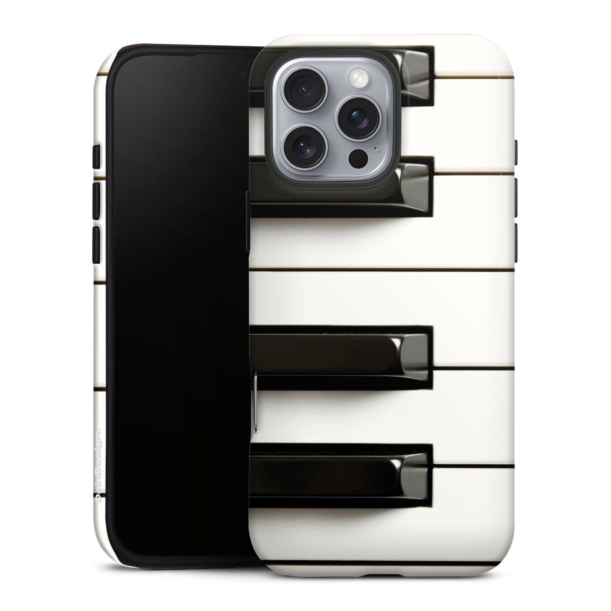 iPhone 16 Pro Max Handy Panzer Handyhülle robuste Outdoor Hülle Schutzhülle matt Music Piano Klavier Tough Case