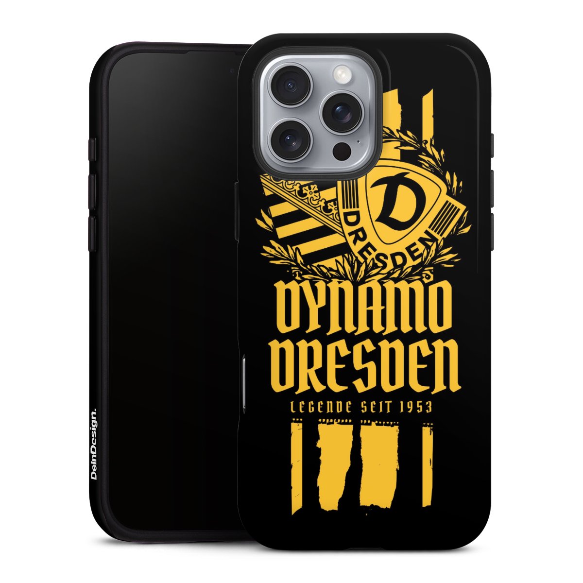 iPhone 16 Pro Max Handy Panzer Handyhülle robuste Outdoor Hülle Schutzhülle matt Sgd Statement Sg Dynamo Dresden Tough Case