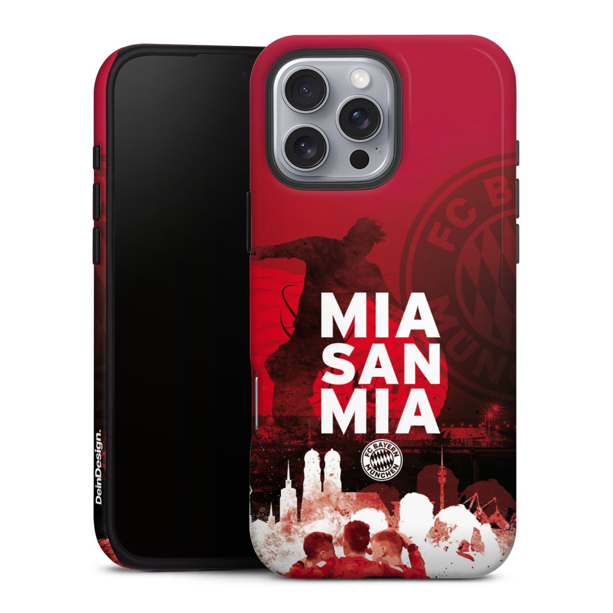 iPhone 16 Pro Max Handy Panzer Handyhülle robuste Outdoor Hülle Schutzhülle matt Mia San Mia Fcb Fc Bayern München Tough Case