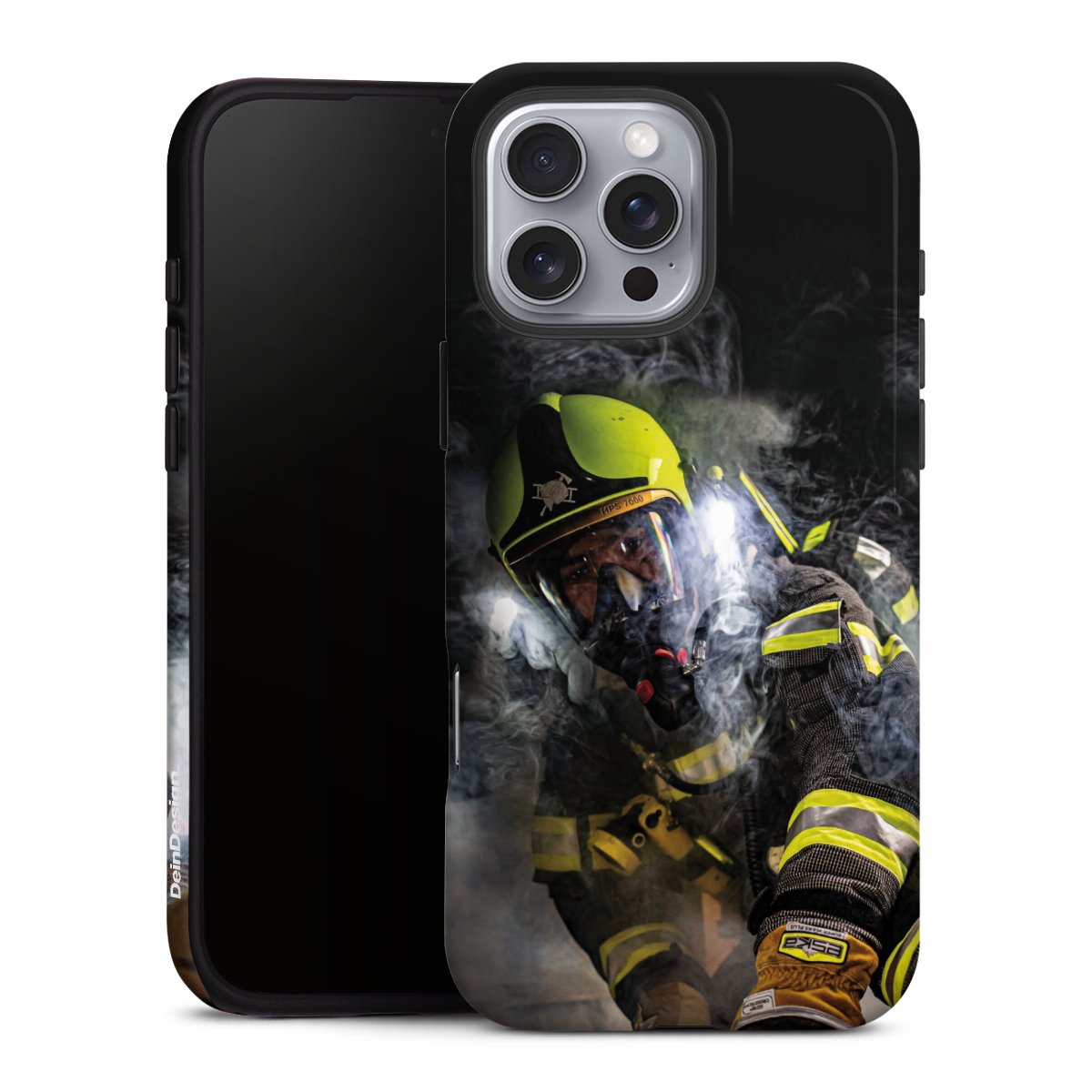 iPhone 16 Pro Max Handy Panzer Handyhülle robuste Outdoor Hülle Schutzhülle matt Fire Fire Fighter Fire Fighters Tough Case