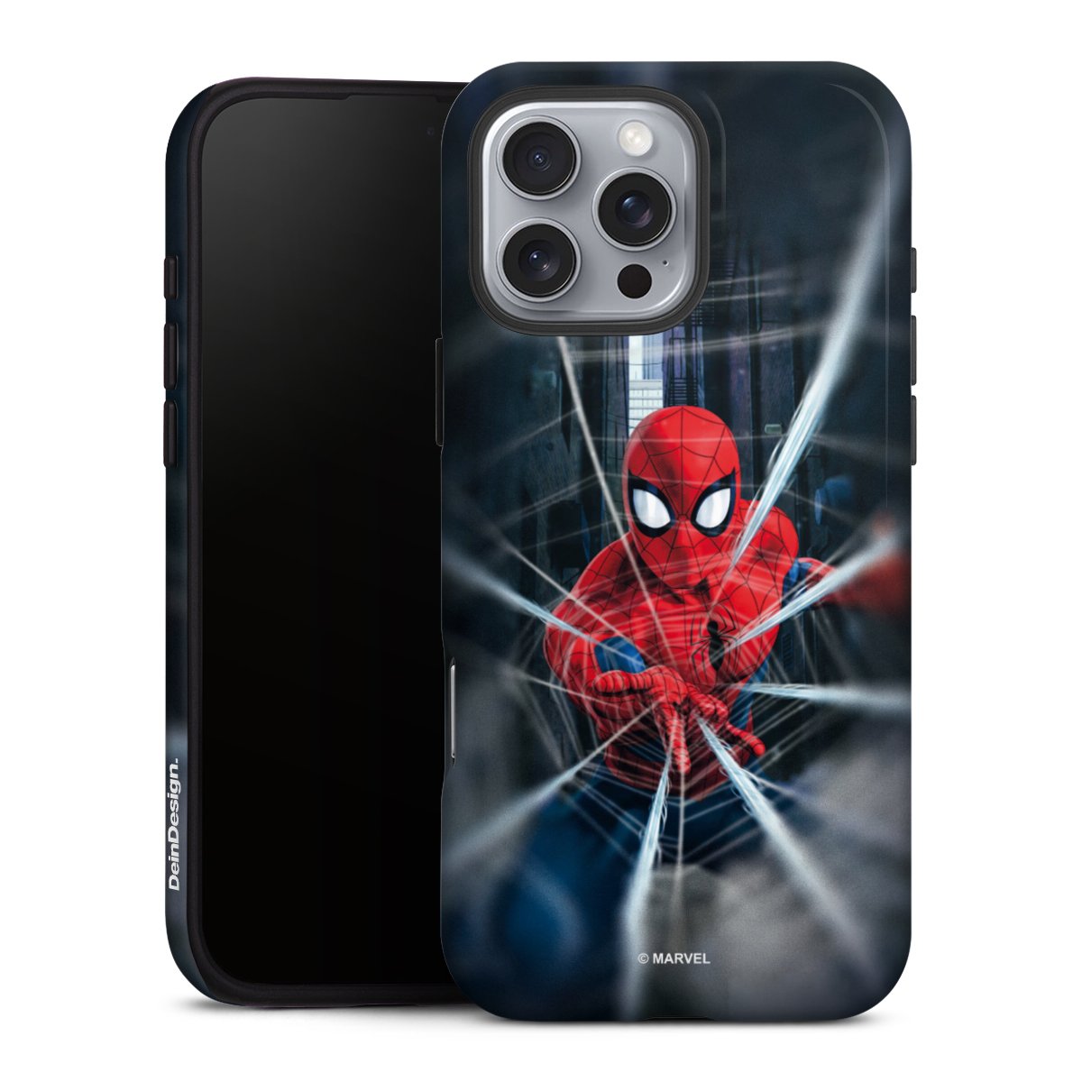 iPhone 16 Pro Max Handy Panzer Handyhülle robuste Outdoor Hülle Schutzhülle matt Spiderman Kinofilm Marvel Tough Case