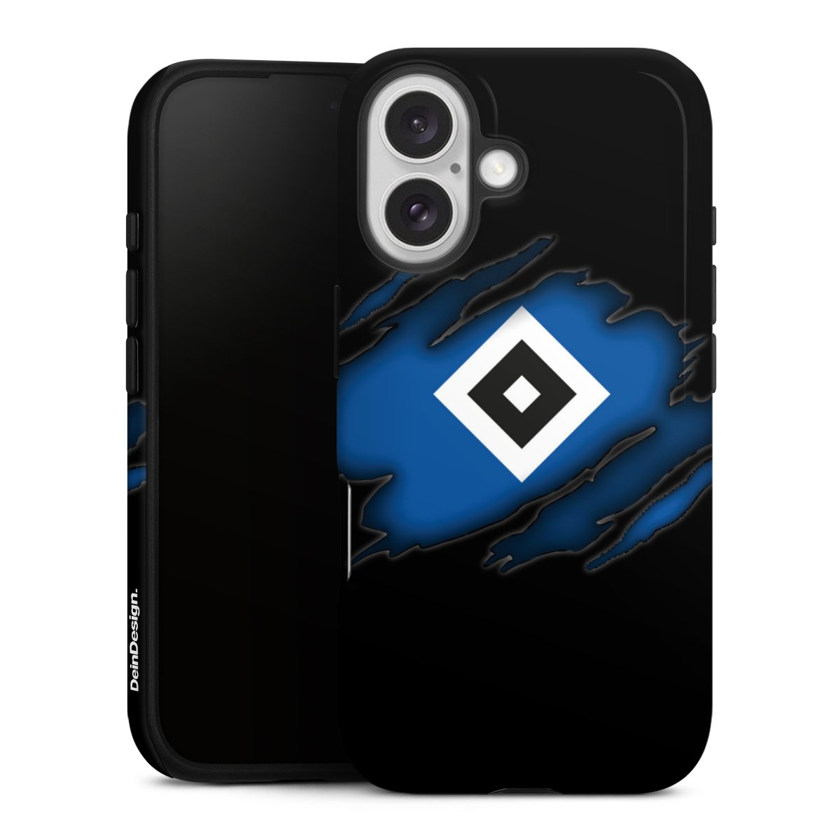 iPhone 16 Handy Panzer Handyhülle robuste Outdoor Hülle Schutzhülle glänzend Official Licensed Product Hsv Hamburger Sv Tough Case