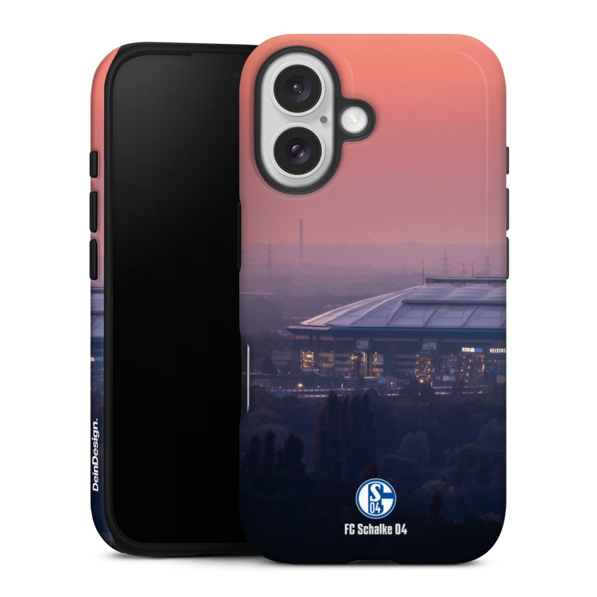 iPhone 16 Handy Panzer Handyhülle robuste Outdoor Hülle Schutzhülle glänzend Fc Schalke 04 Stadium Schalke 04 Tough Case