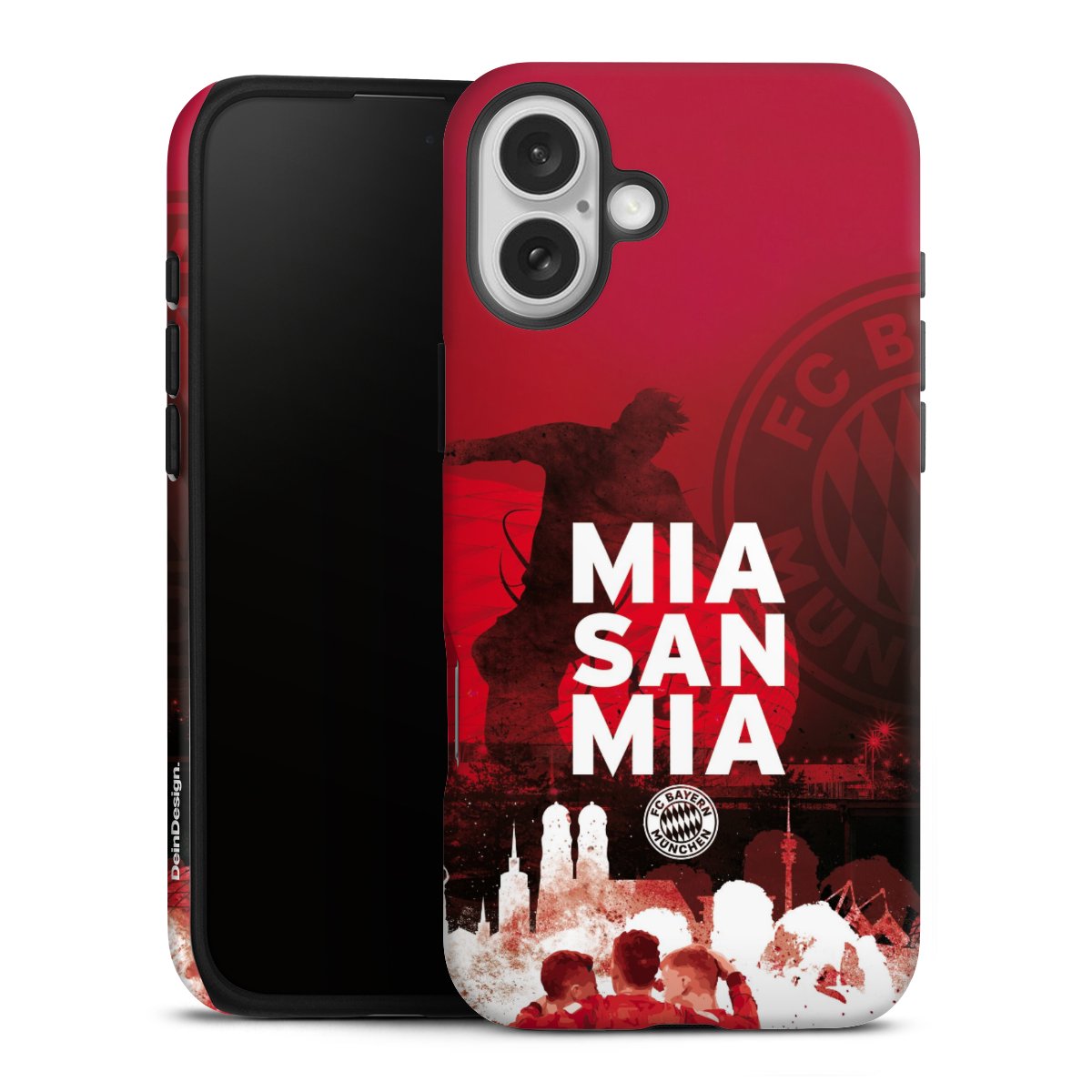 iPhone 16 Plus Handy Panzer Handyhülle robuste Outdoor Hülle Schutzhülle glänzend Mia San Mia Fcb Fc Bayern München Tough Case