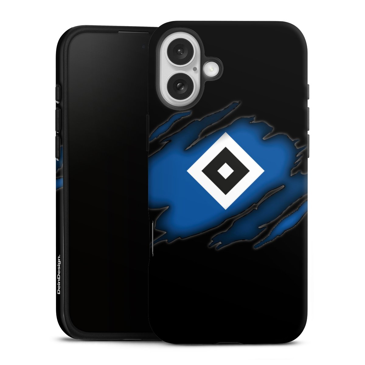 iPhone 16 Plus Handy Panzer Handyhülle robuste Outdoor Hülle Schutzhülle glänzend Official Licensed Product Hsv Hamburger Sv Tough Case