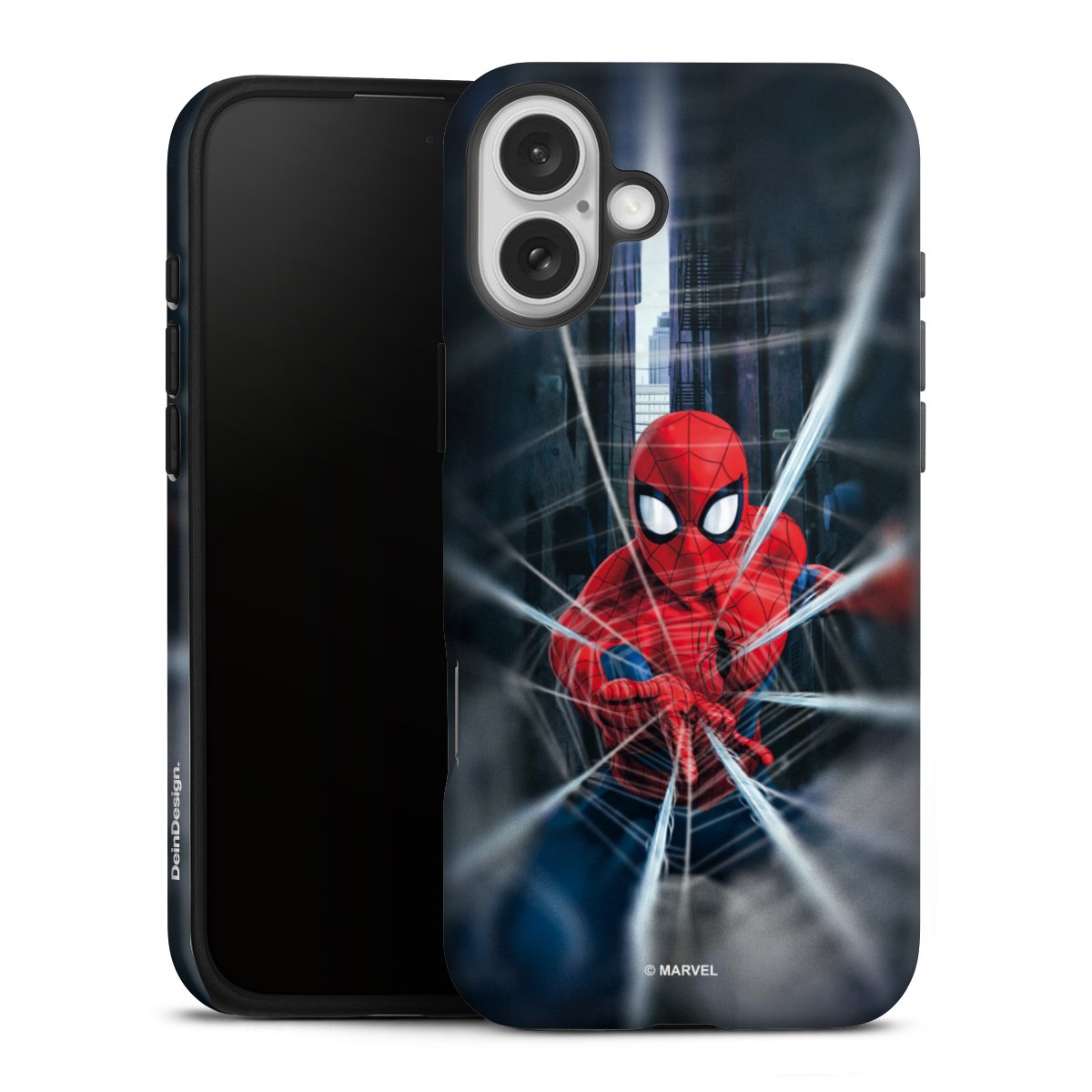 iPhone 16 Plus Handy Panzer Handyhülle robuste Outdoor Hülle Schutzhülle glänzend Spiderman Kinofilm Marvel Tough Case