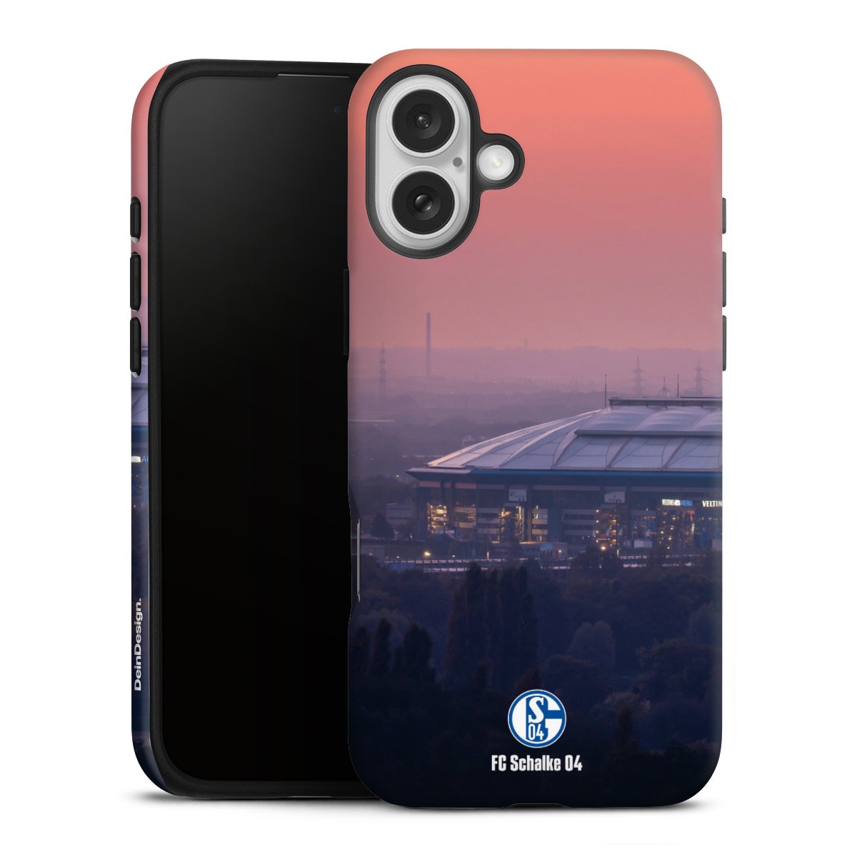 iPhone 16 Plus Handy Panzer Handyhülle robuste Outdoor Hülle Schutzhülle glänzend Fc Schalke 04 Stadium Schalke 04 Tough Case
