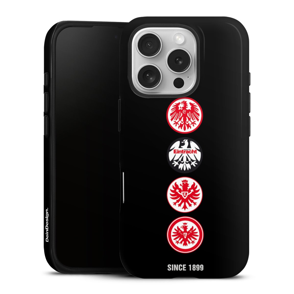 iPhone 16 Pro Handy Panzer Handyhülle robuste Outdoor Hülle Schutzhülle glänzend Eintracht Frankfurt Sge Soccer Tough Case