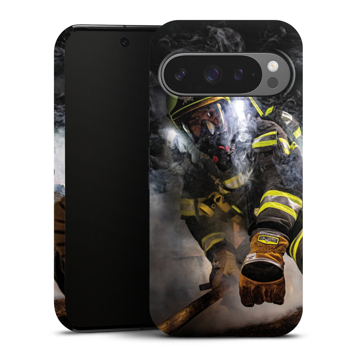Google Pixel 9 Pro Handy Panzer Handyhülle robuste Outdoor Hülle Schutzhülle matt Fire Fighter Fire Fire Fighters Tough Case