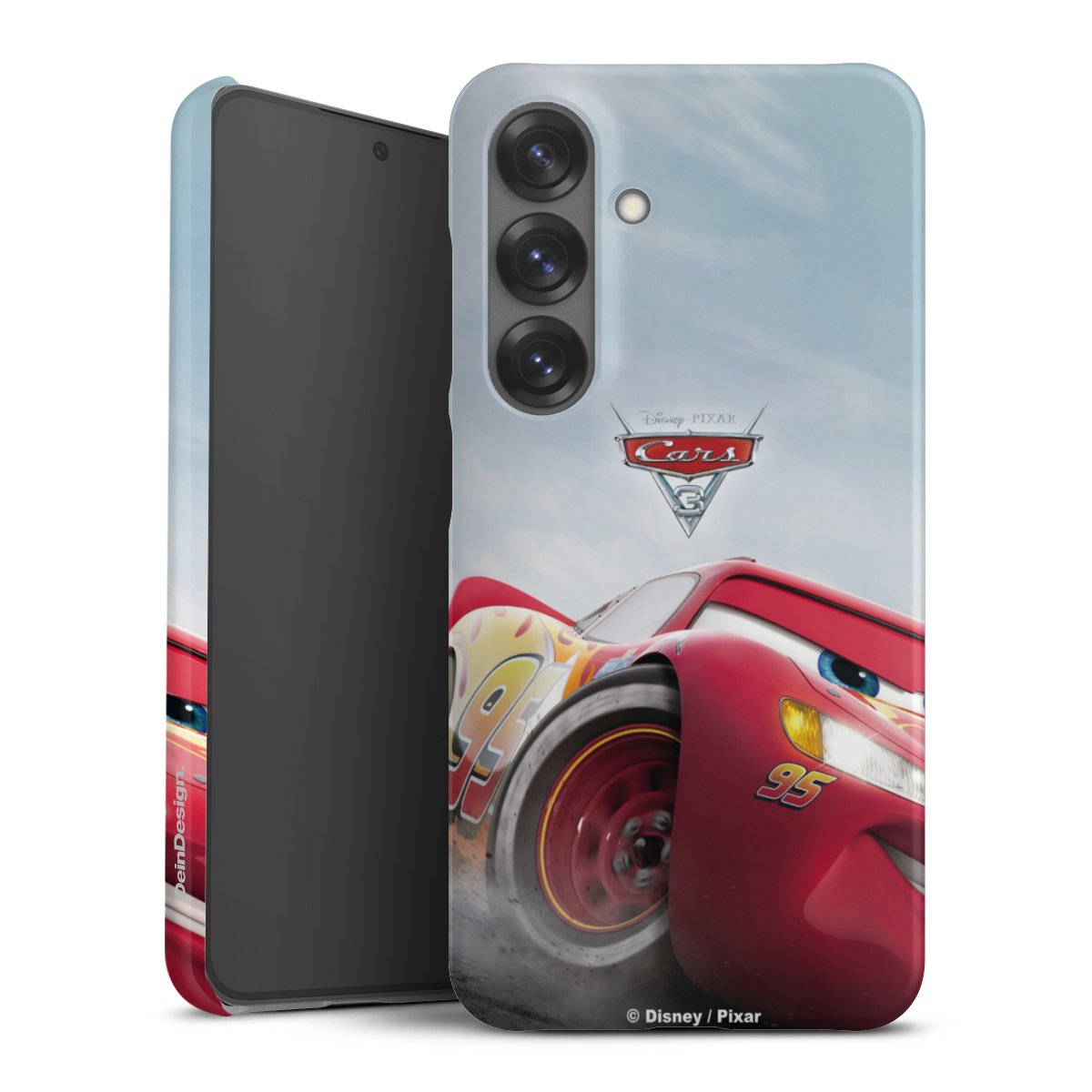 Galaxy S25 Handy Premium Case Smartphone Handyhülle Schutzhülle matt Lightning Mcqueen 95 Official Licensed Product Cars Premium Case