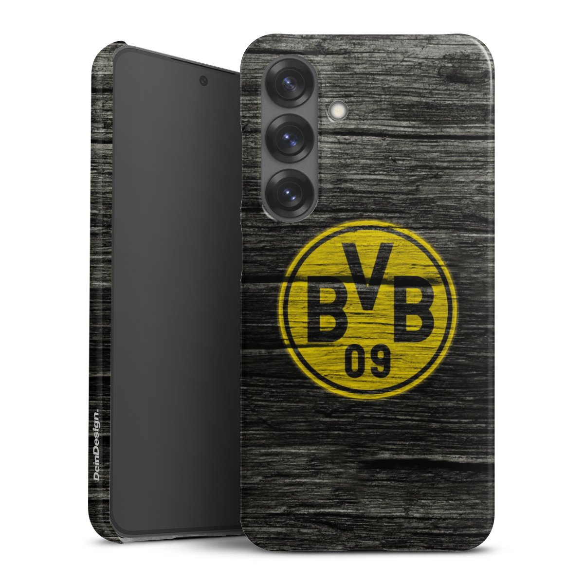 Galaxy S25 Handy Premium Case Smartphone Handyhülle Schutzhülle glänzend Wooden Look Borussia Dortmund Bvb Premium Case
