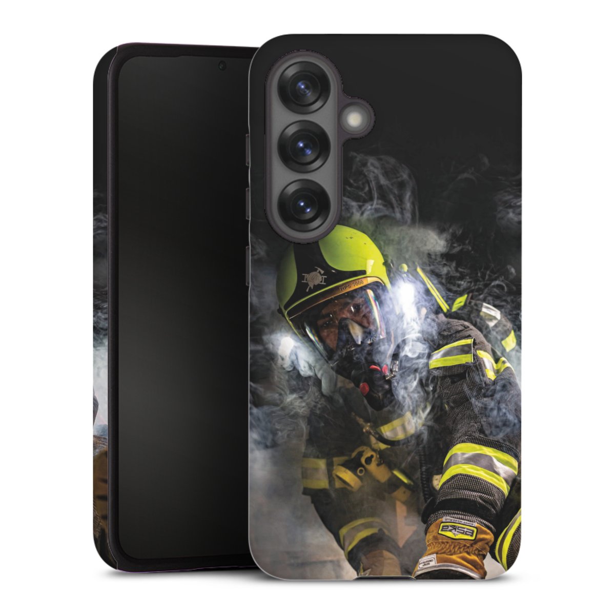 Galaxy S25 Handy Panzer Handyhülle robuste Outdoor Hülle Schutzhülle matt Fire Fire Fighter Fire Fighters Tough Case