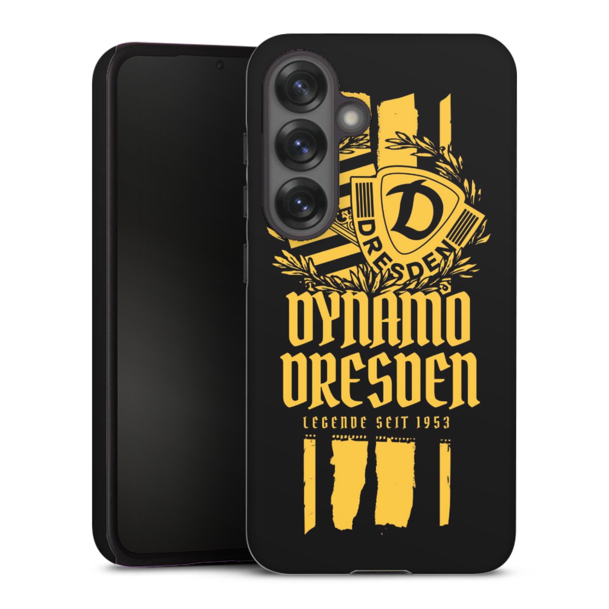 Galaxy S25 Handy Panzer Handyhülle robuste Outdoor Hülle Schutzhülle glänzend Sgd Statement Sg Dynamo Dresden Tough Case