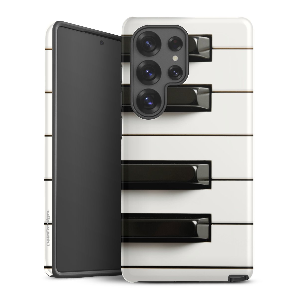 Galaxy S25 Ultra Handy Panzer Handyhülle robuste Outdoor Hülle Schutzhülle matt Music Piano Klavier Tough Case