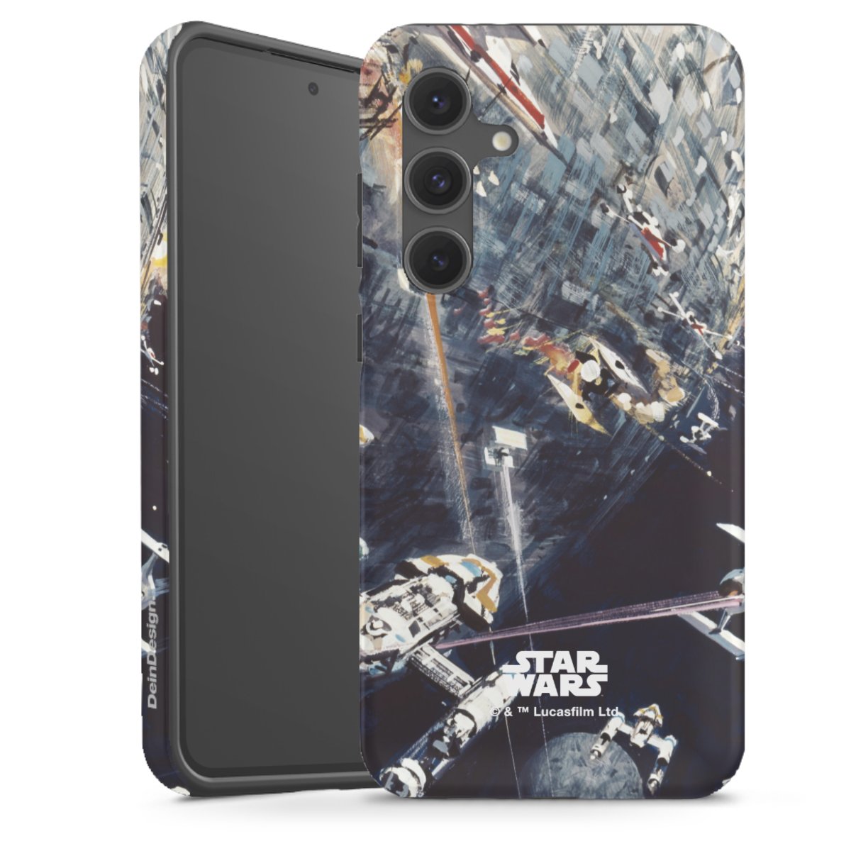 Galaxy S24 FE 5G Handy Panzer Handyhülle robuste Outdoor Hülle Schutzhülle glänzend Movie Death Star Star Wars Tough Case