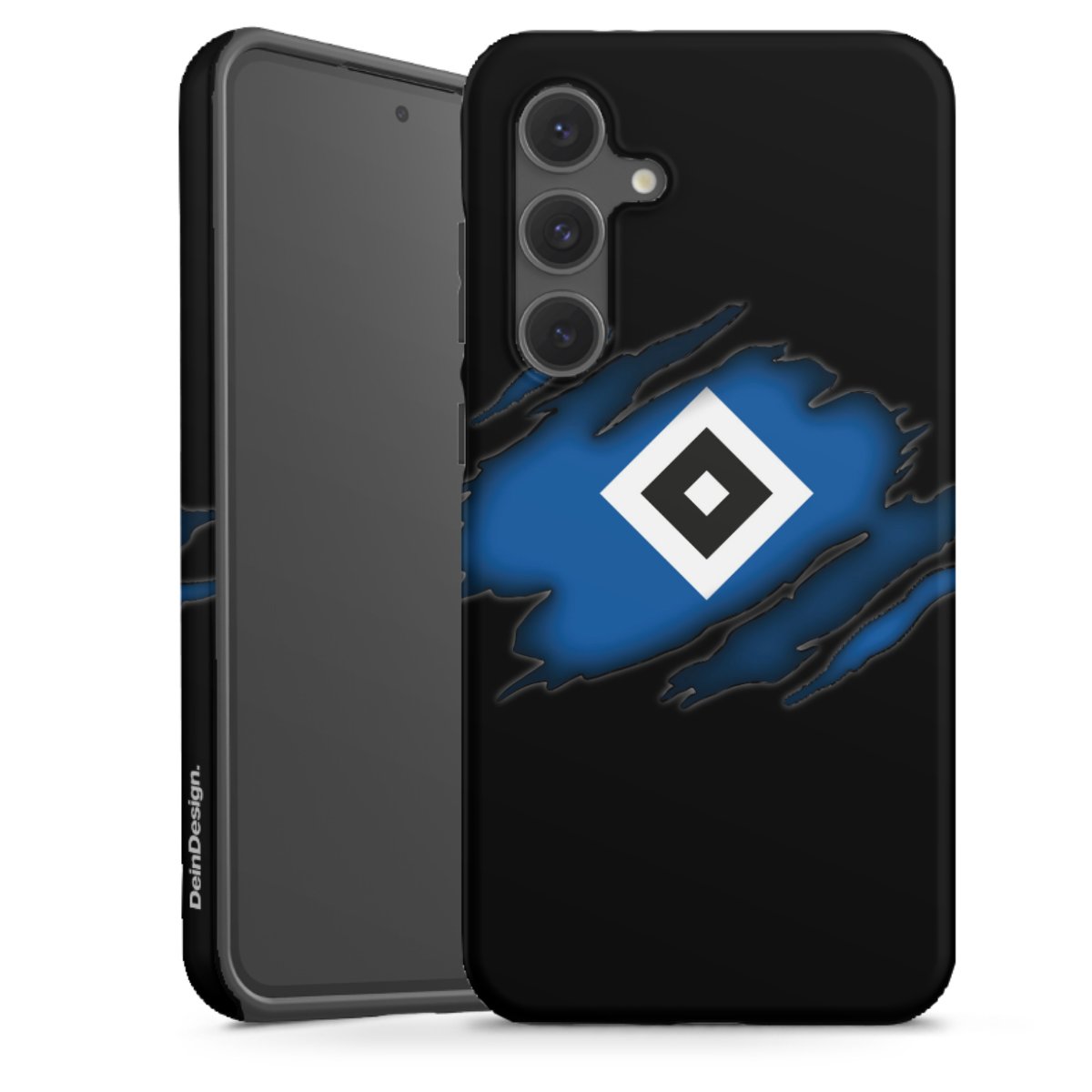 Galaxy S24 FE 5G Handy Panzer Handyhülle robuste Outdoor Hülle Schutzhülle matt Official Licensed Product Hsv Hamburger Sv Tough Case