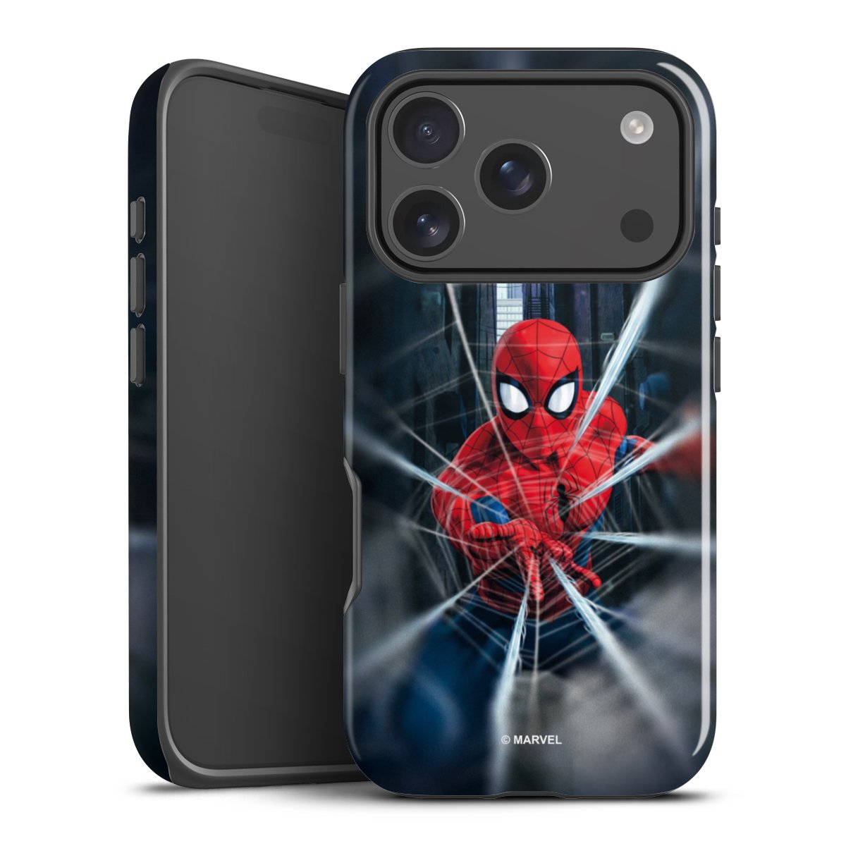 iPhone 17 Pro Handy Panzer Handyhülle robuste Outdoor Hülle Schutzhülle glänzend Spiderman Kinofilm Marvel Tough Case