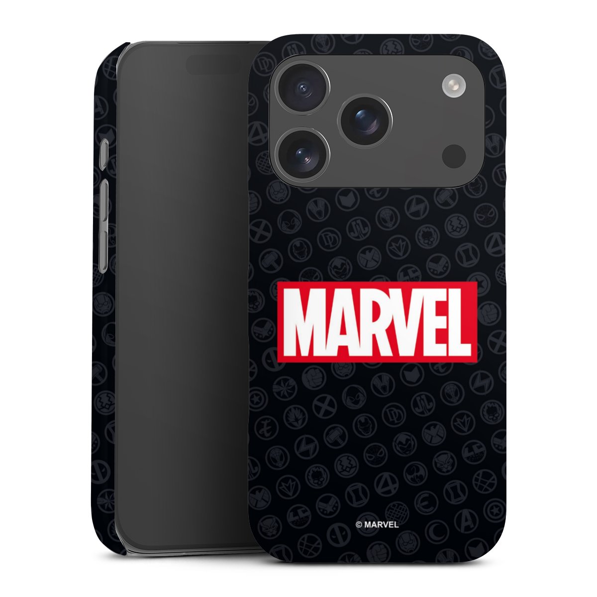 iPhone 17 Pro Handy Premium Case Smartphone Handyhülle Schutzhülle glänzend Comic Marvel Logo Premium Case