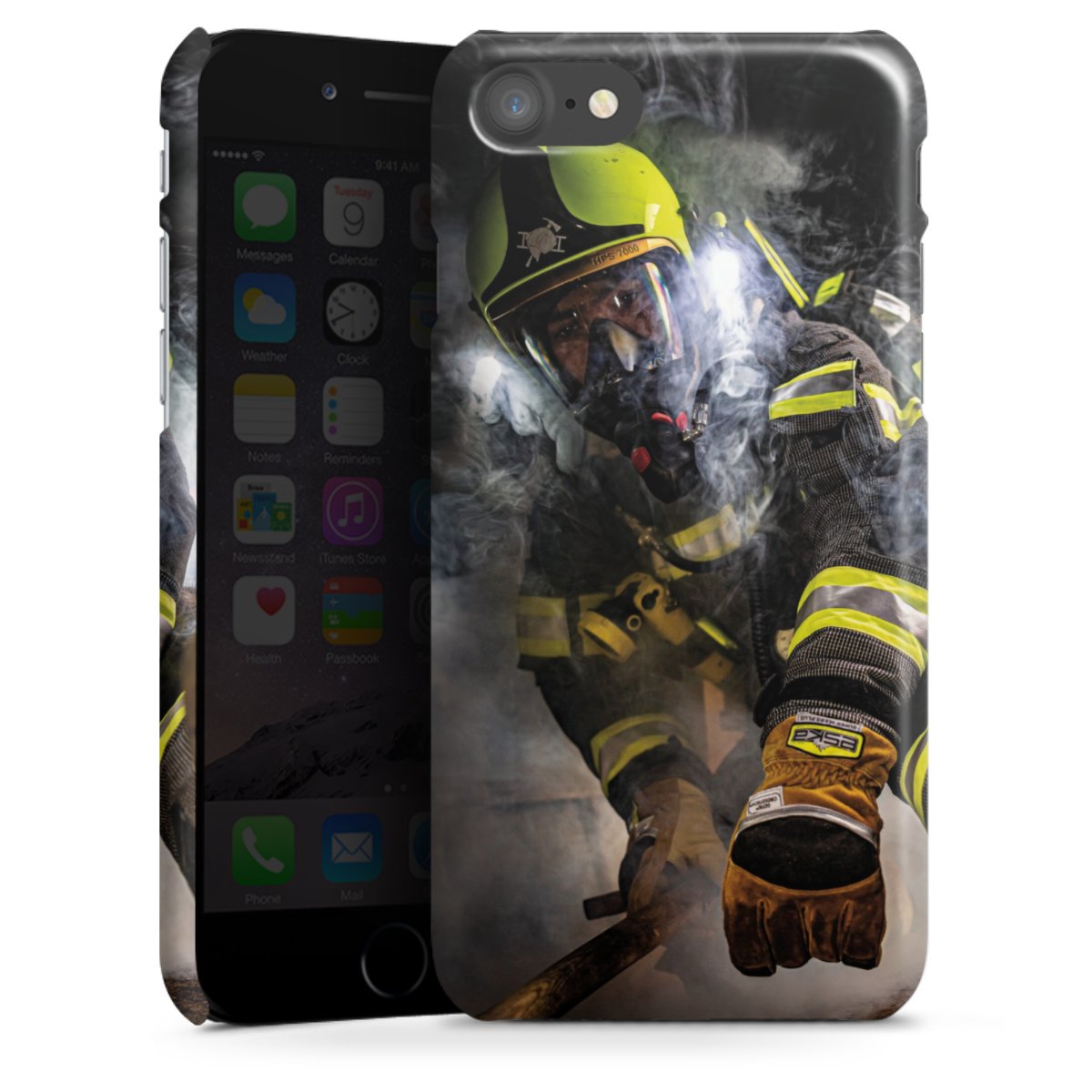 iPhone SE (2020) Handy Premium Case Smartphone Handyhülle Schutzhülle glänzend Fire Fire Fighter Fire Fighters Premium Case
