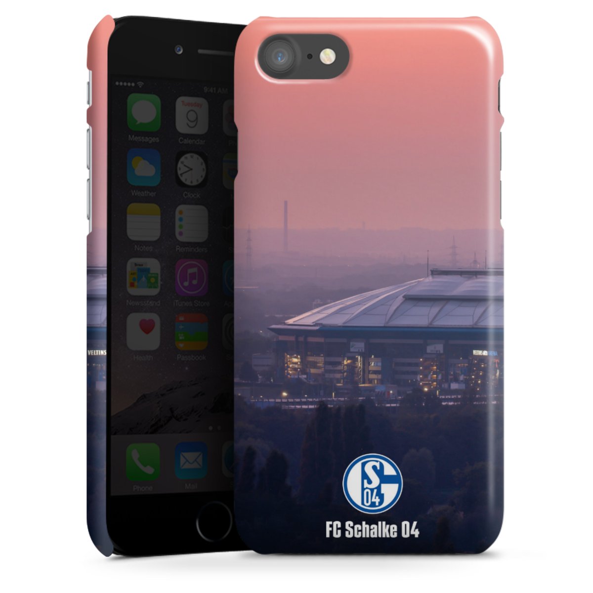 iPhone SE (2020) Handy Premium Case Smartphone Handyhülle Schutzhülle glänzend Fc Schalke 04 Stadium Schalke 04 Premium Case