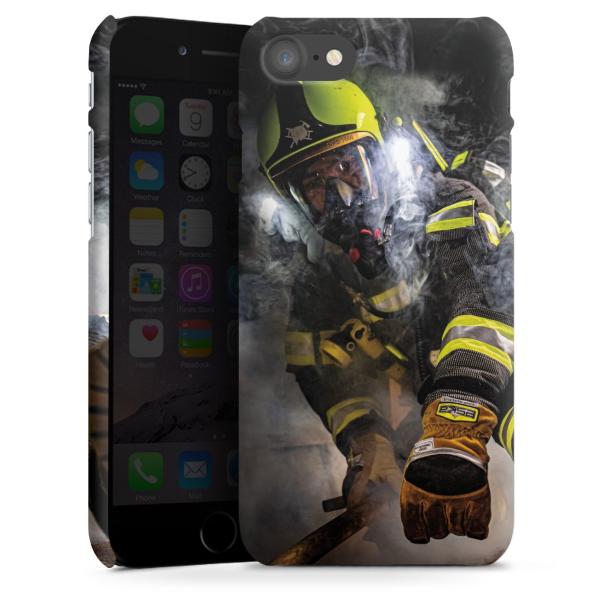 iPhone SE (2020) Handy Premium Case Smartphone Handyhülle Schutzhülle matt Fire Fire Fighter Fire Fighters Premium Case