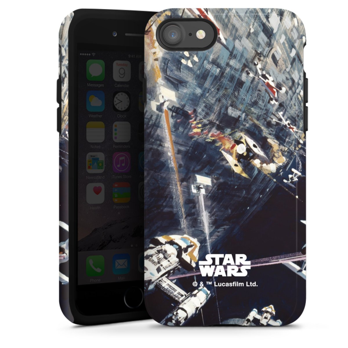 iPhone SE (2020) Handy Panzer Handyhülle robuste Outdoor Hülle Schutzhülle glänzend Movie Death Star Star Wars Tough Case