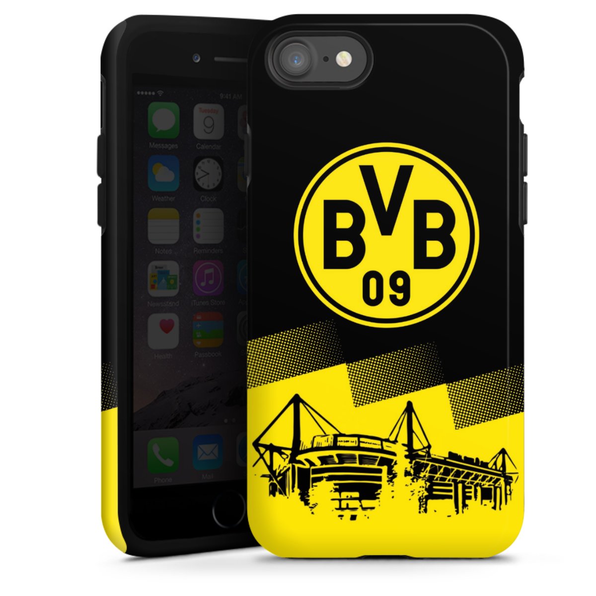 iPhone 8 Handy Panzer Handyhülle robuste Outdoor Hülle Schutzhülle glänzend Stadium Bvb Borussia Dortmund Tough Case