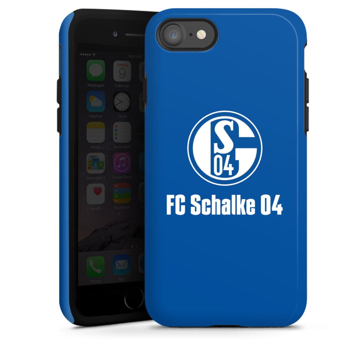 iPhone SE (2022) Handy Panzer Handyhülle robuste Outdoor Hülle Schutzhülle glänzend Logo Official Licensed Product Fc Schalke 04 Tough Case