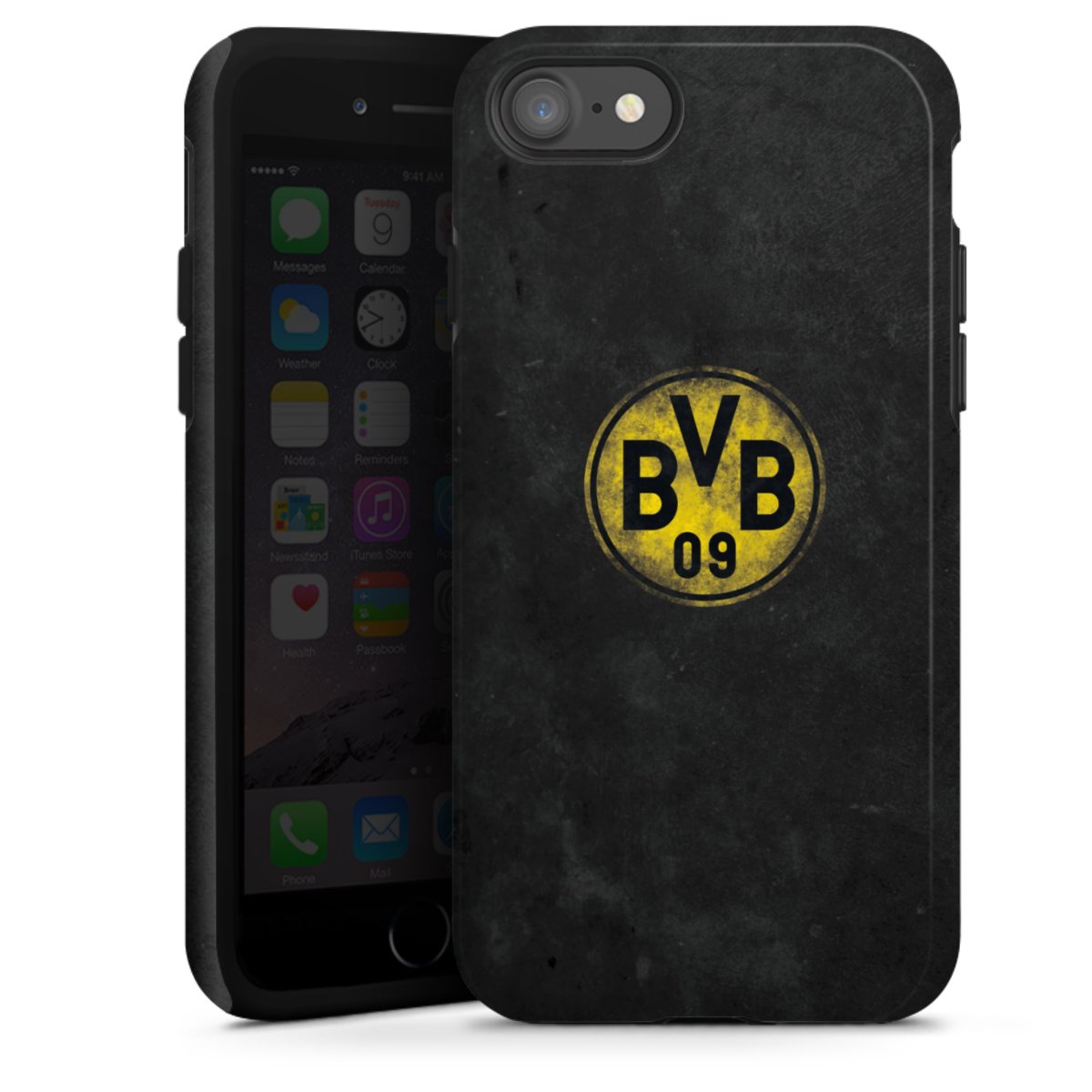 iPhone SE (2022) Handy Panzer Handyhülle robuste Outdoor Hülle Schutzhülle glänzend Borussia Dortmund Bvb Merchandise Tough Case
