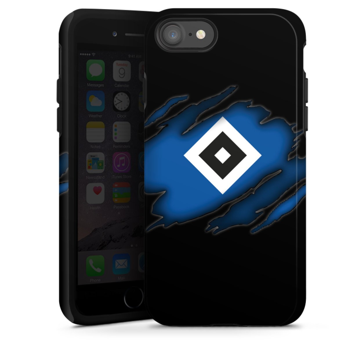 iPhone SE (2020) Handy Panzer Handyhülle robuste Outdoor Hülle Schutzhülle glänzend Official Licensed Product Hsv Hamburger Sv Tough Case