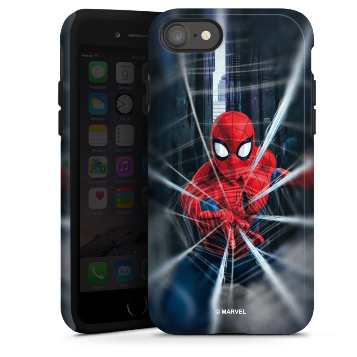 iPhone SE (2020) Handy Panzer Handyhülle robuste Outdoor Hülle Schutzhülle glänzend Spiderman Kinofilm Marvel Tough Case
