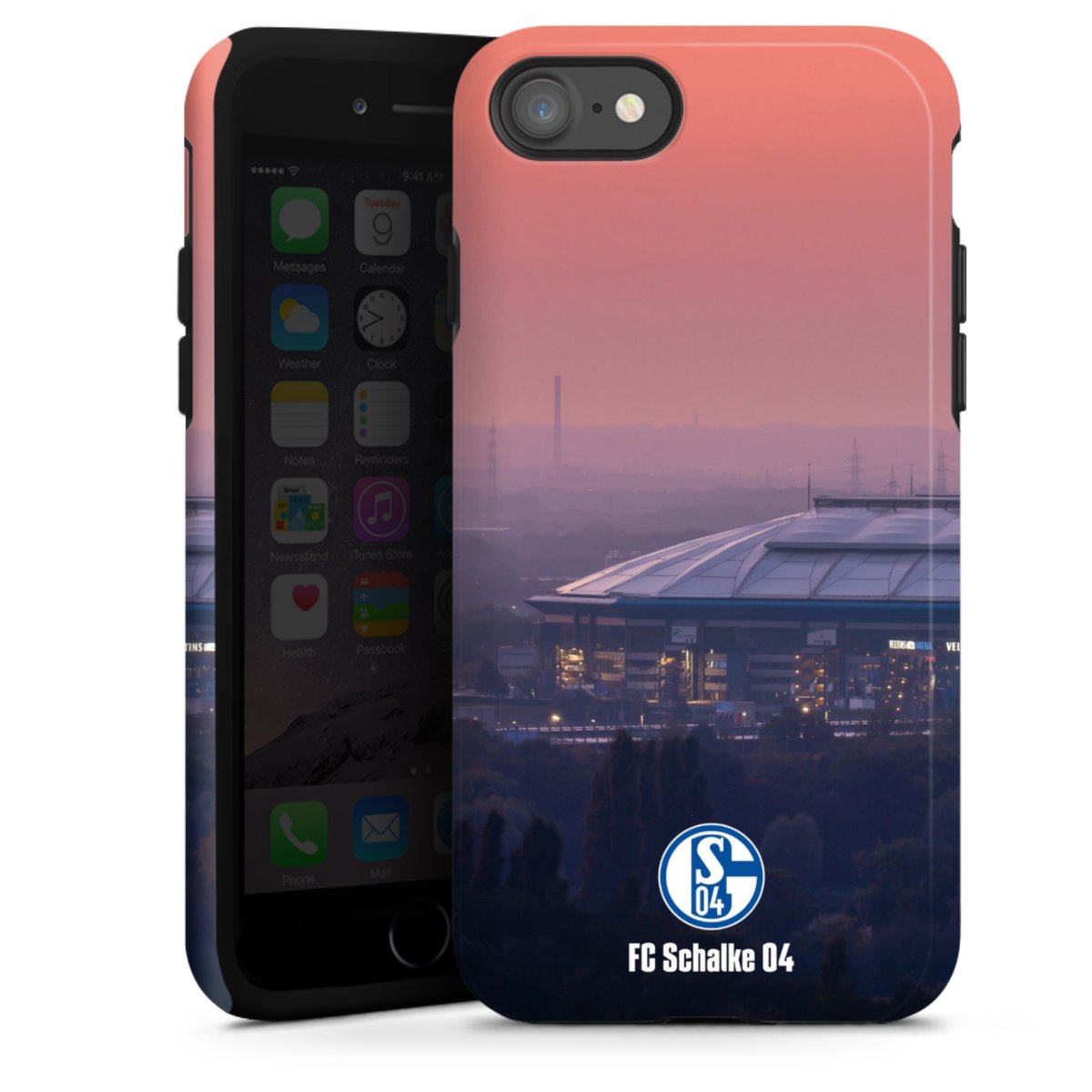 iPhone SE (2020) Handy Panzer Handyhülle robuste Outdoor Hülle Schutzhülle glänzend Fc Schalke 04 Stadium Schalke 04 Tough Case