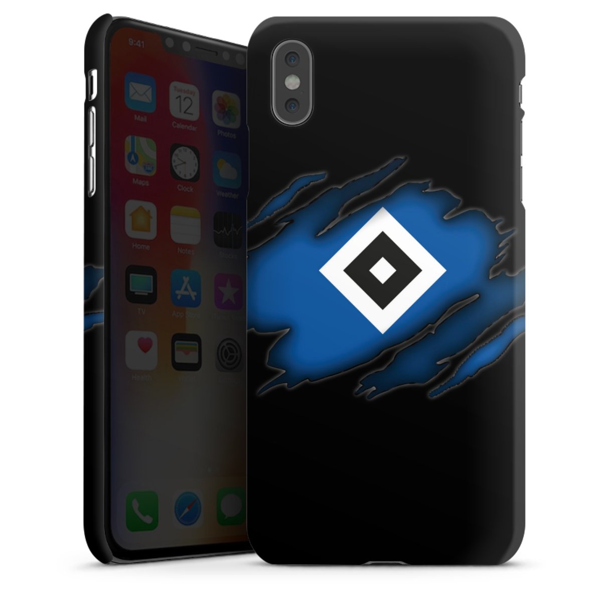 iPhone Xs Max Handy Premium Case Smartphone Handyhülle Schutzhülle matt Official Licensed Product Hsv Hamburger Sv Premium Case