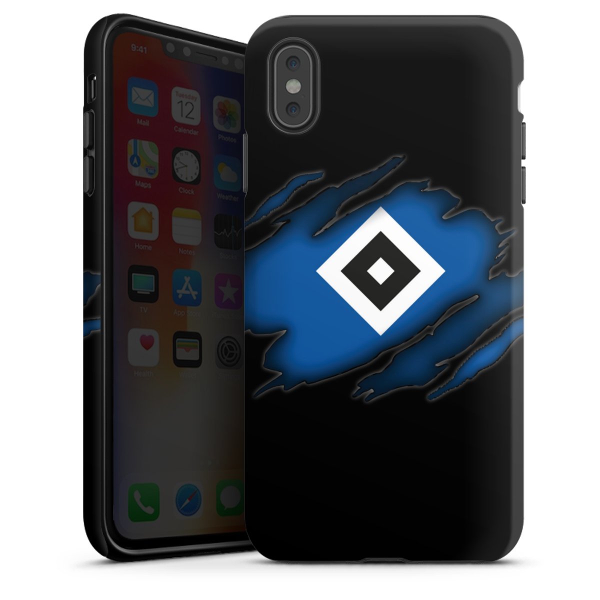 iPhone Xs Max Handy Panzer Handyhülle robuste Outdoor Hülle Schutzhülle glänzend Official Licensed Product Hsv Hamburger Sv Tough Case