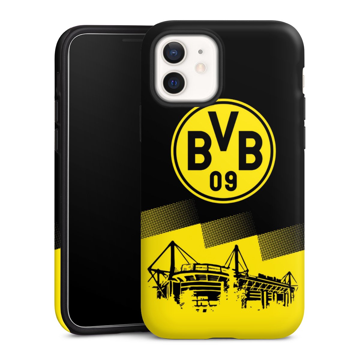 iPhone 12 mini Handy Panzer Handyhülle robuste Outdoor Hülle Schutzhülle matt Bvb Stadium Borussia Dortmund Tough Case