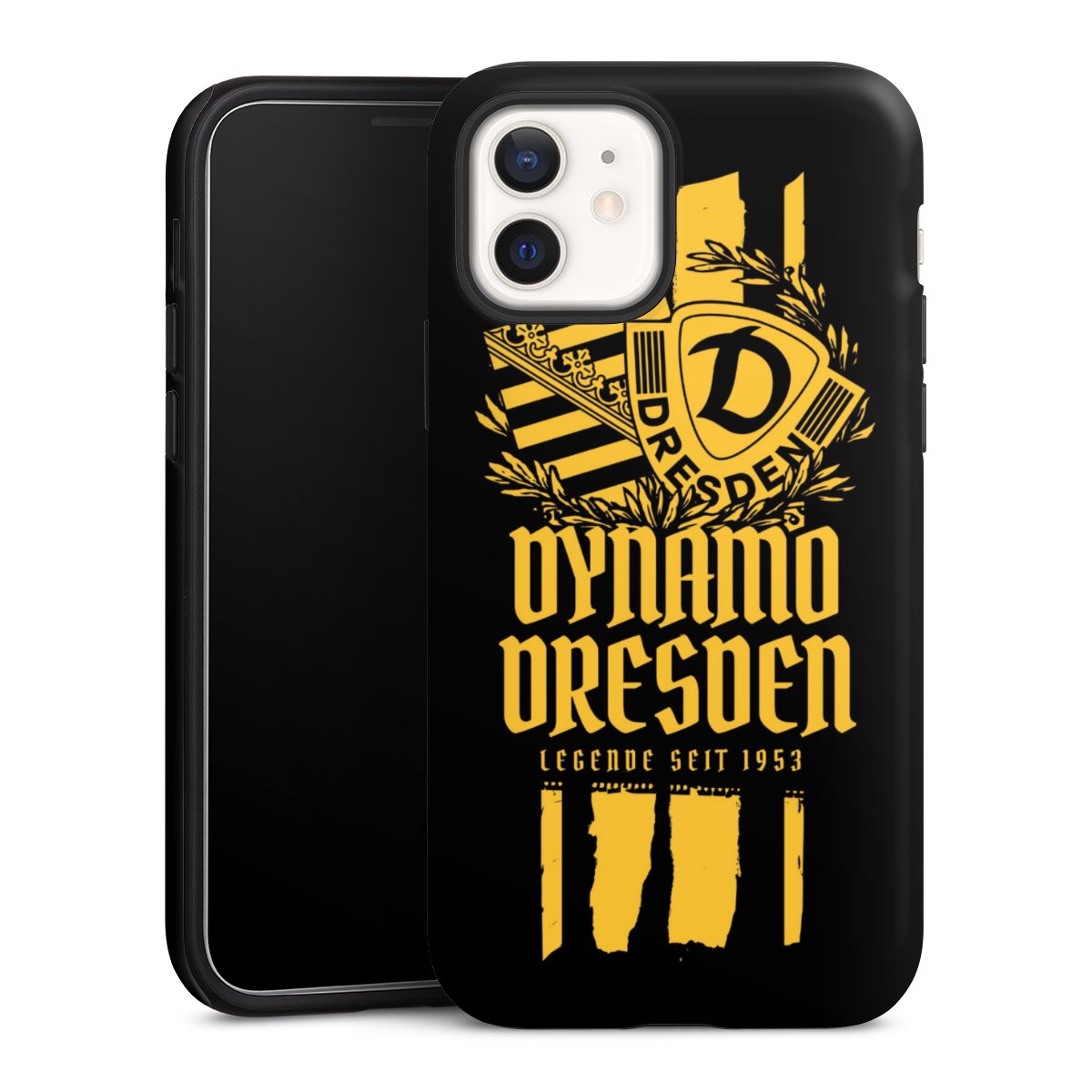 iPhone 12 mini Handy Panzer Handyhülle robuste Outdoor Hülle Schutzhülle matt Sgd Statement Sg Dynamo Dresden Tough Case