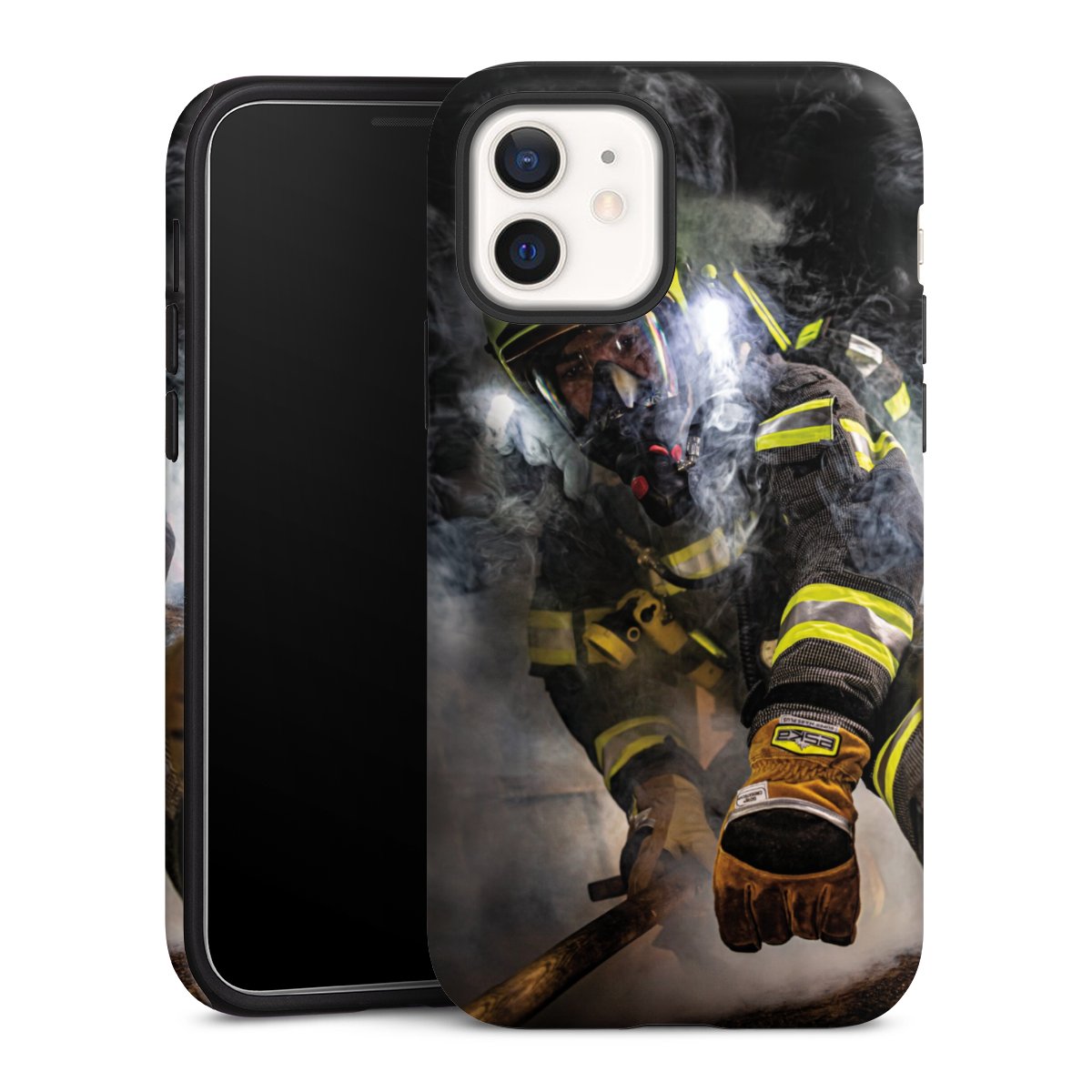 iPhone 12 mini Handy Panzer Handyhülle robuste Outdoor Hülle Schutzhülle matt Fire Fire Fighter Fire Fighters Tough Case