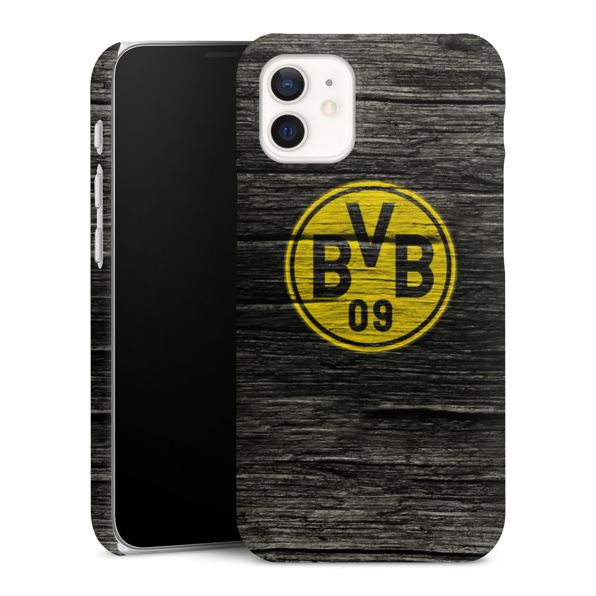 iPhone 12 mini Handy Premium Case Smartphone Handyhülle Schutzhülle matt Wooden Look Borussia Dortmund Bvb Premium Case
