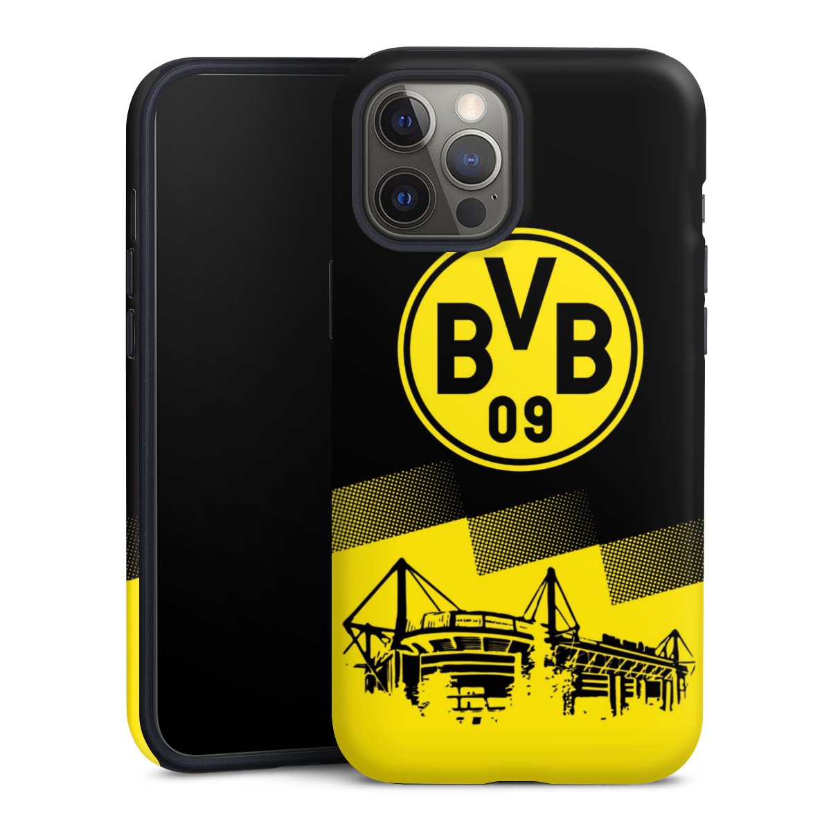 iPhone 12 Pro Handy Panzer Handyhülle robuste Outdoor Hülle Schutzhülle matt Bvb Stadium Borussia Dortmund Tough Case
