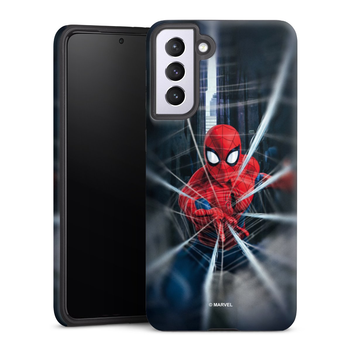 Galaxy S21+ 5G Handy Panzer Handyhülle robuste Outdoor Hülle Schutzhülle matt Spiderman Kinofilm Marvel Tough Case