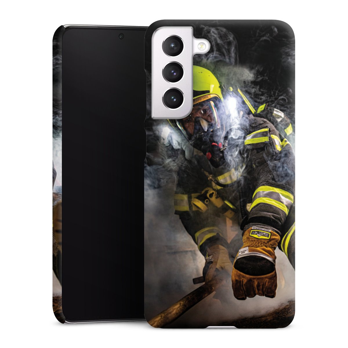 Galaxy S21 FE 5G Handy Premium Case Smartphone Handyhülle Schutzhülle matt Fire Fire Fighter Fire Fighters Premium Case
